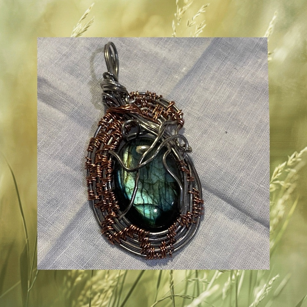 Exclusive Handmade Wire wrapped Labradorite Pendant